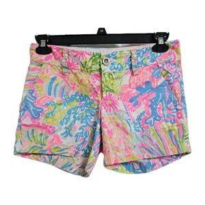 Lilly Pulitzer Callahan Shorts Womens 0 Floral It's‎ Always Summer Somewhere